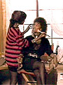 Ebony
 Two black stocking lesbians licking eachothers wet pussies